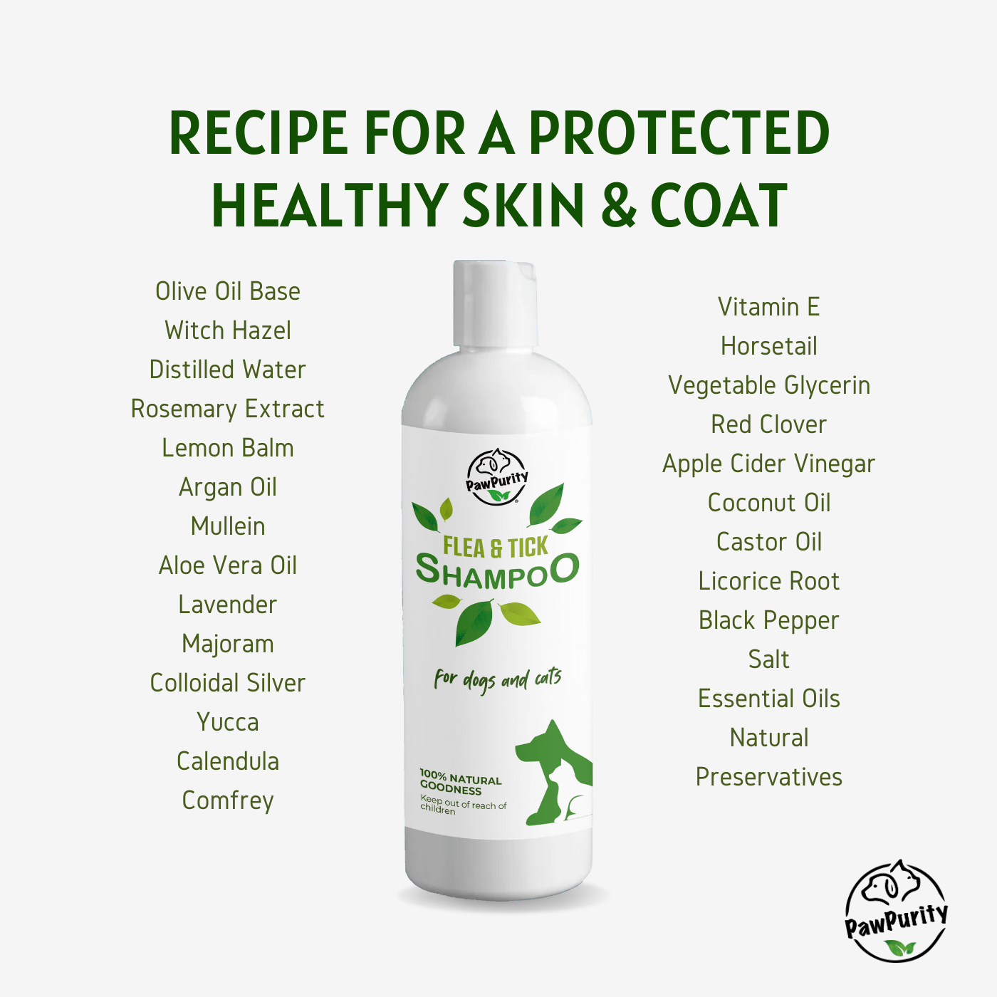 Chemical-Free Flea & Tick Dog Shampoo With 11 Repellents | PawPurity