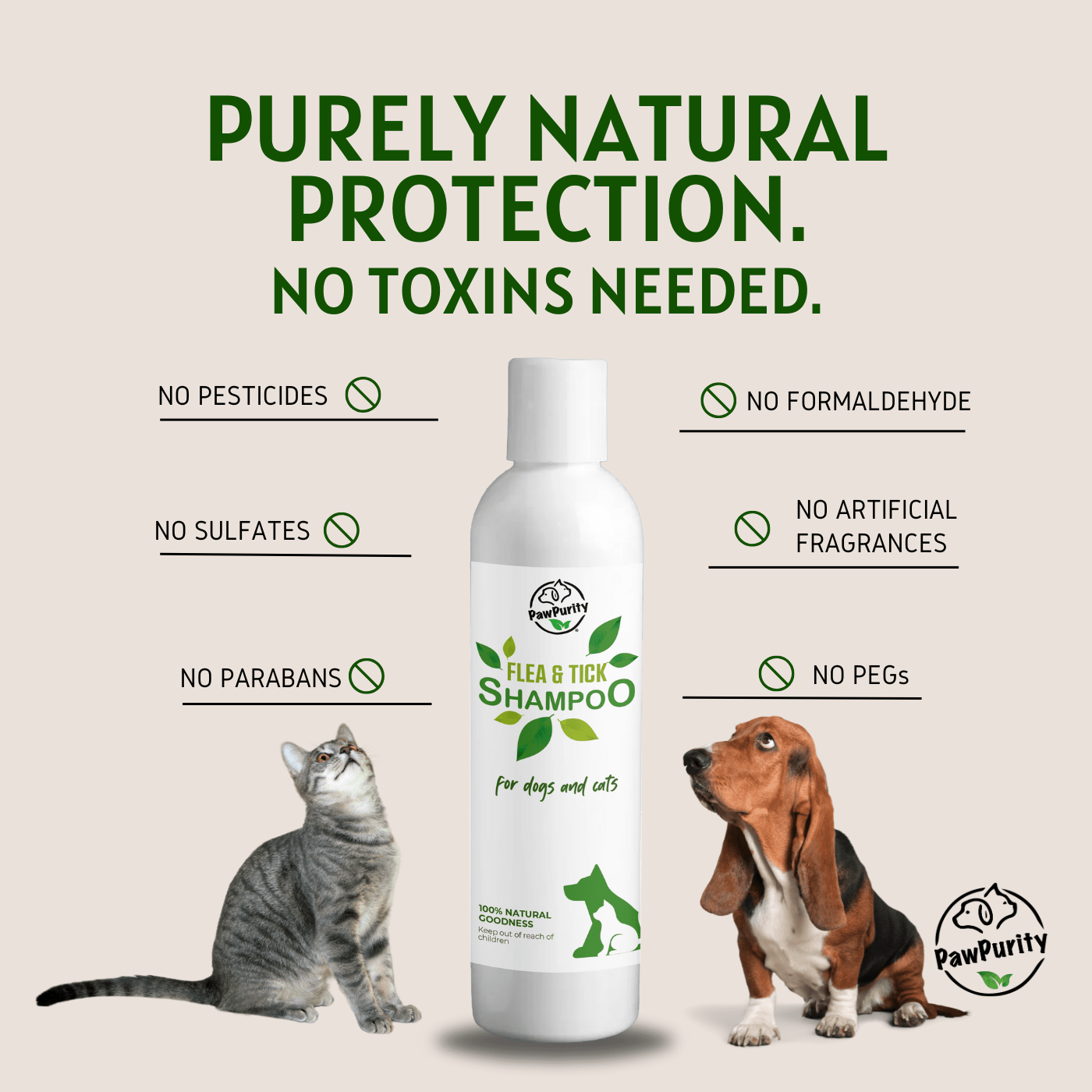 Chemical-Free Flea & Tick Dog Shampoo With 11 Repellents | PawPurity