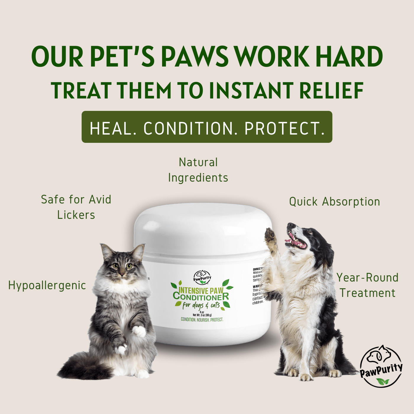 Intensive Paw Conditioner - Fast Relief for Dry, Cracked Dog Paws