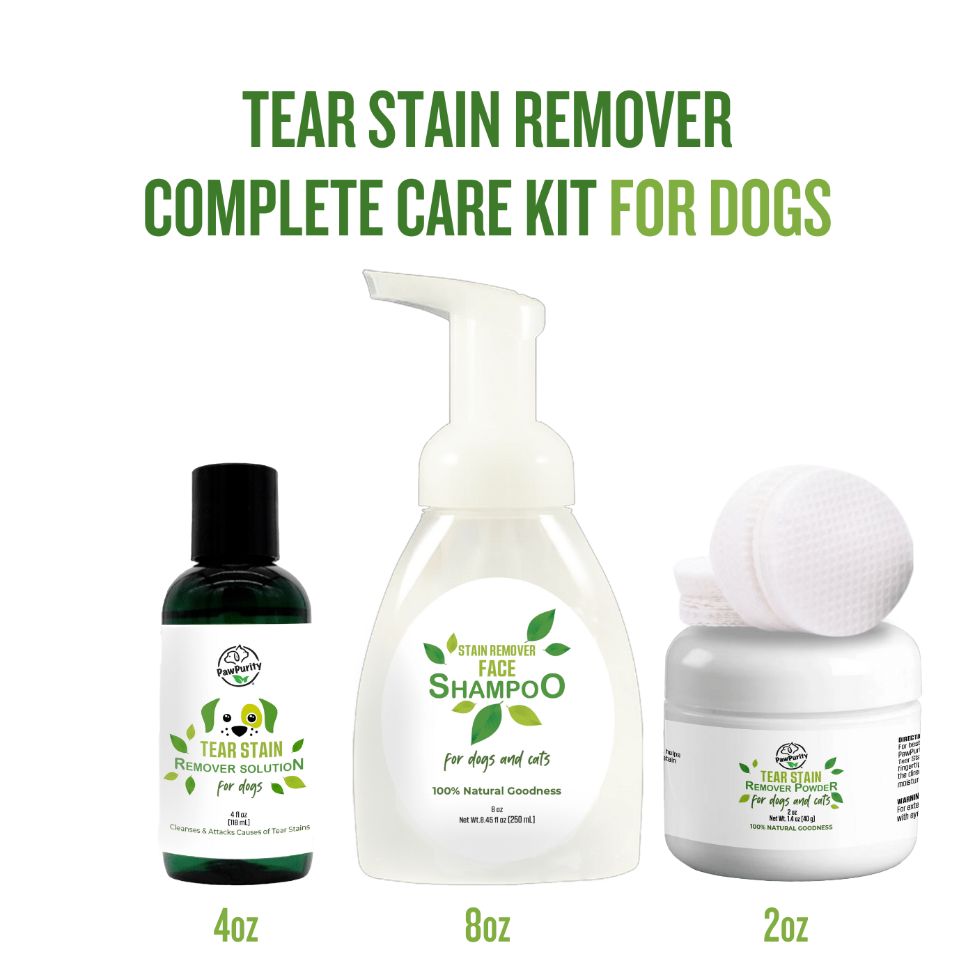 Dog Tear Stain Remover Kit - Remove Stains in 7 Days Naturally Complete Care | PawPurity