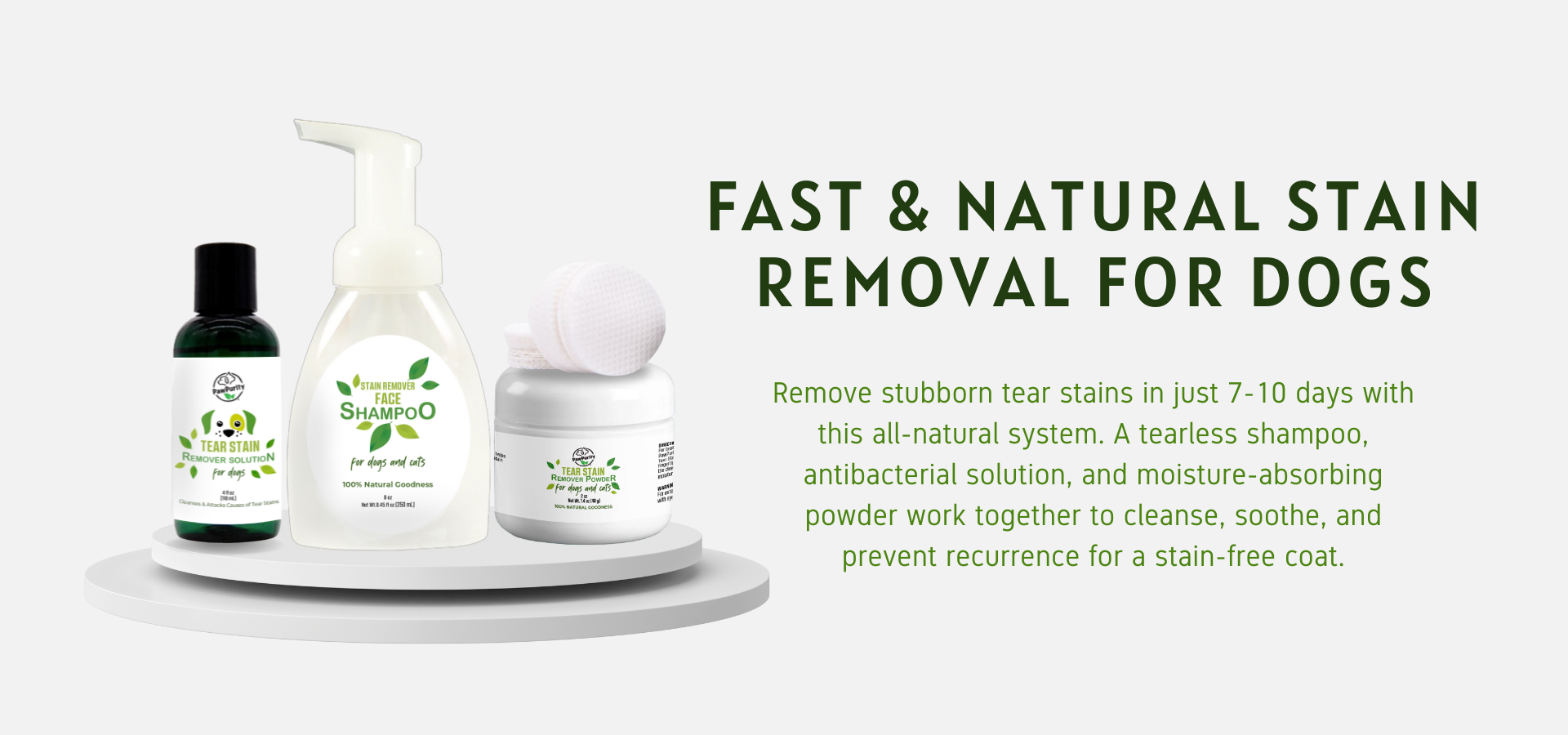 Natural Tear Stain Remover Kit for Dogs