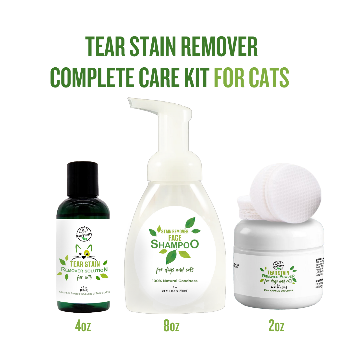 Tear Stain Remover Complete Care Kit for Cats