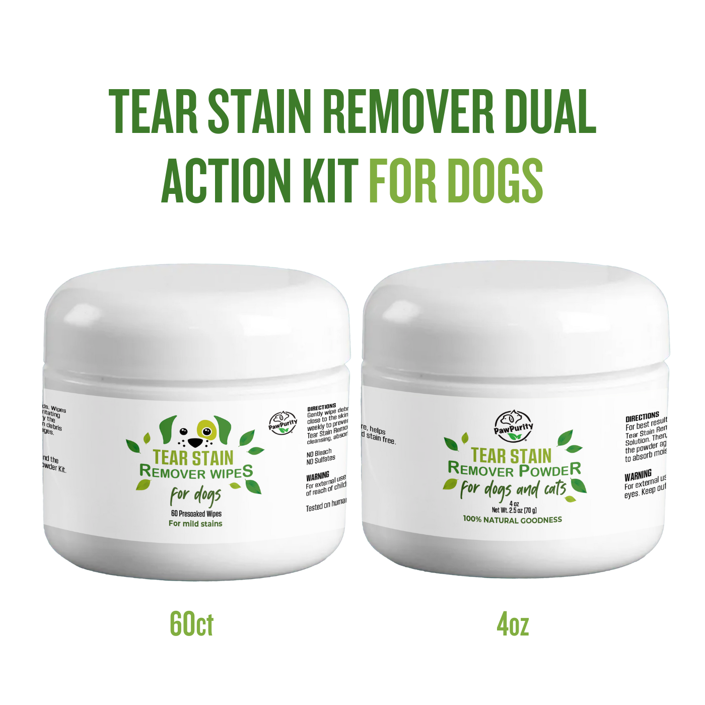 Tear Stain Remover Dual Action Kit for Dogs