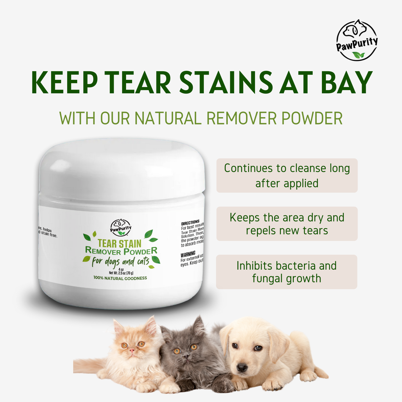 Tear Stain Remover Powder for Dogs & Cats