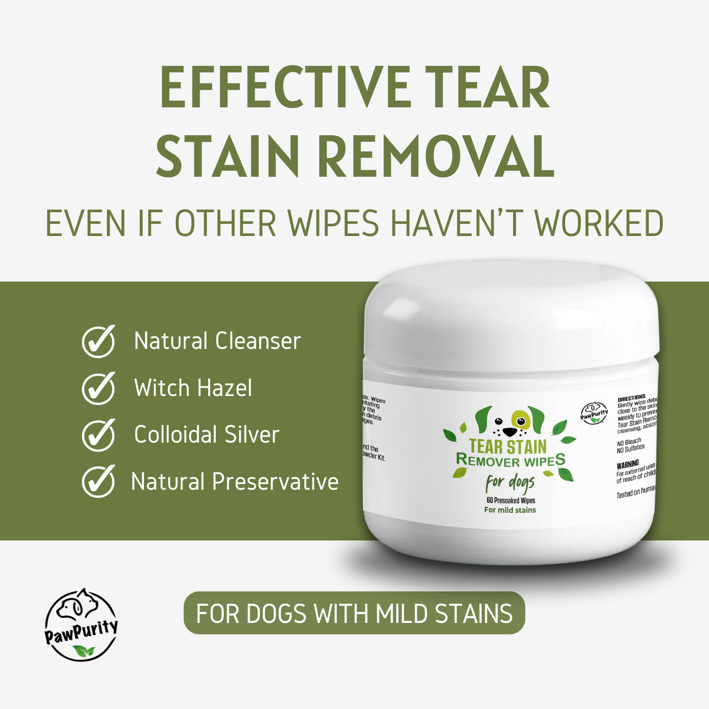 Tear Stain Remover Wipes for Dogs