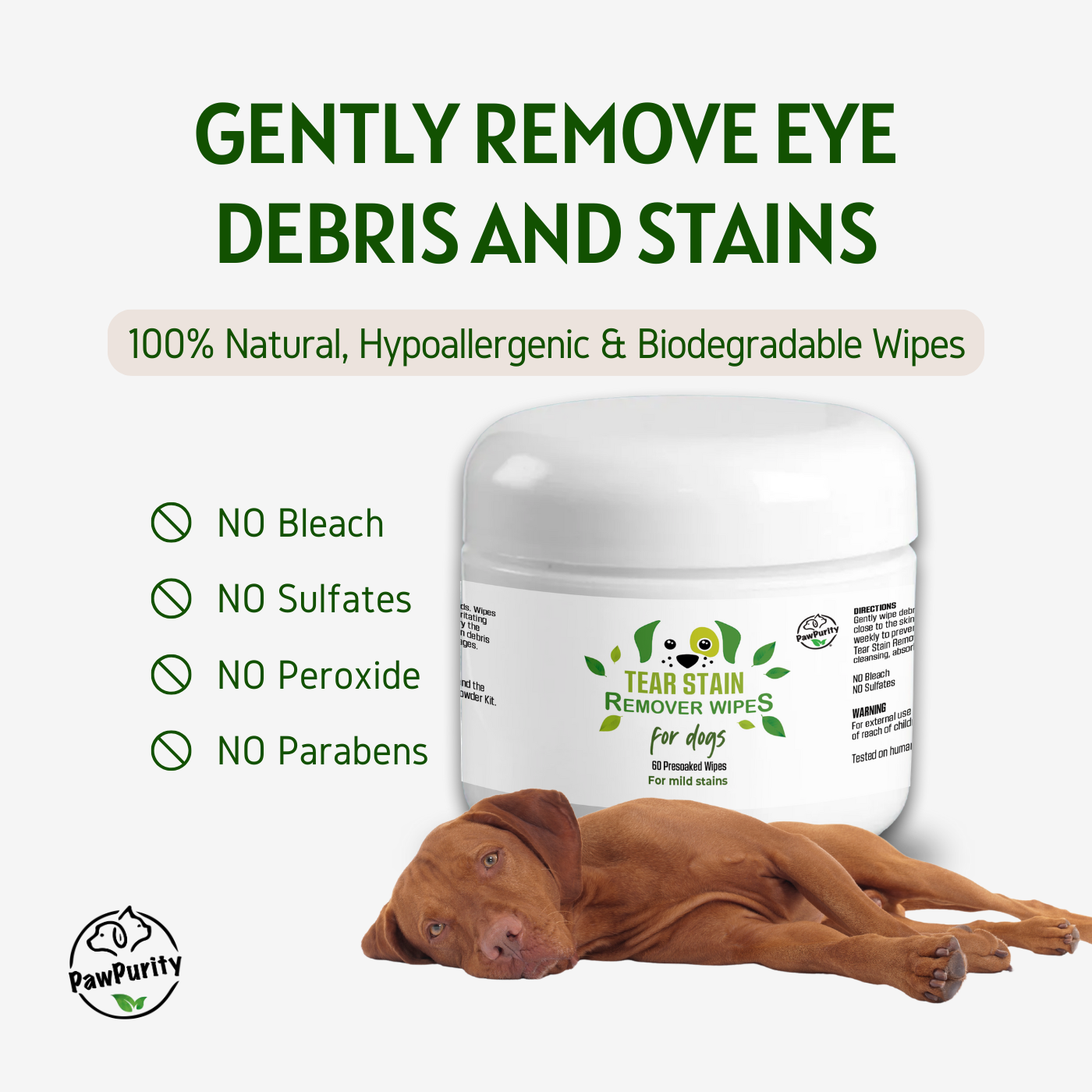 Tear Stain Remover Wipes for Dogs