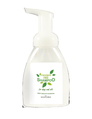 Foam bottle of face shampoo for dogs and cats on a white background