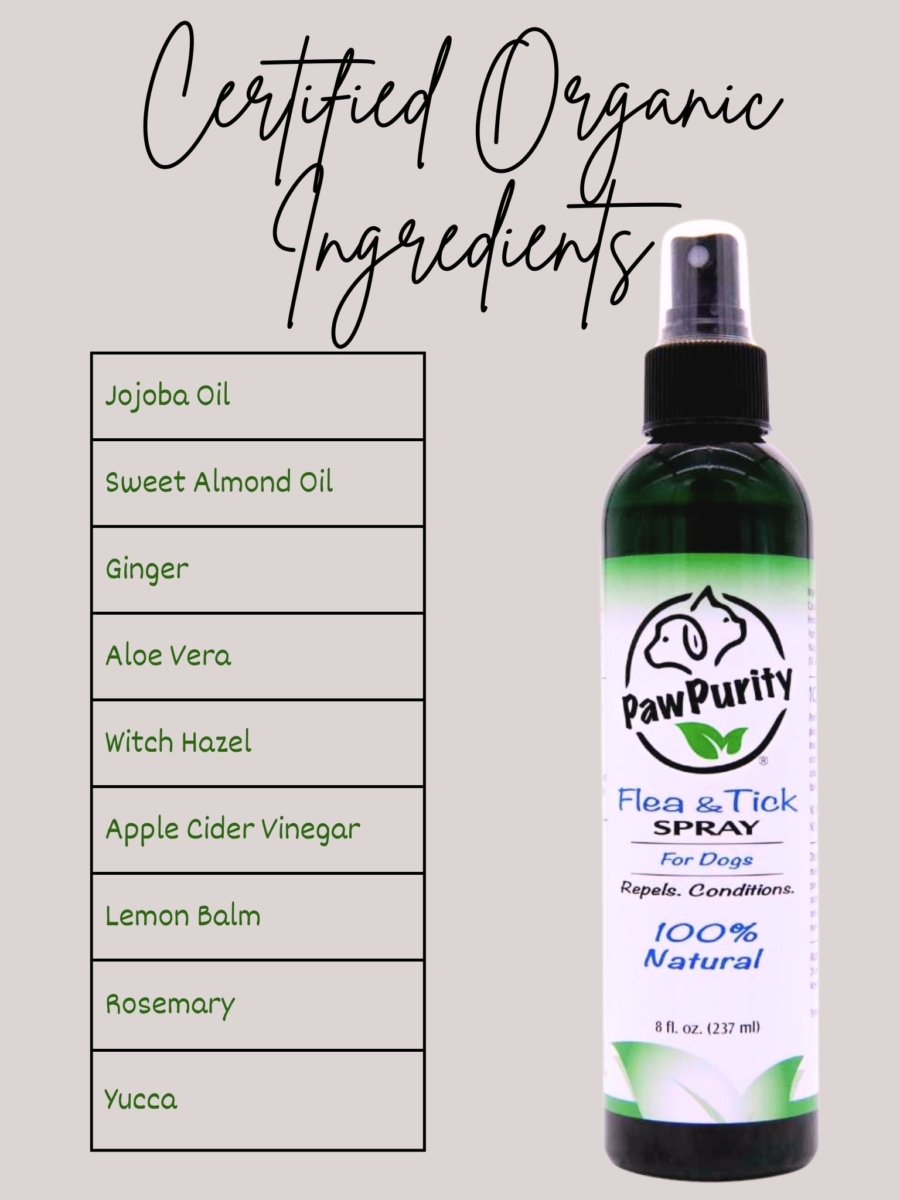 List of organic ingredients in PawPurity Flea & Tick Spray