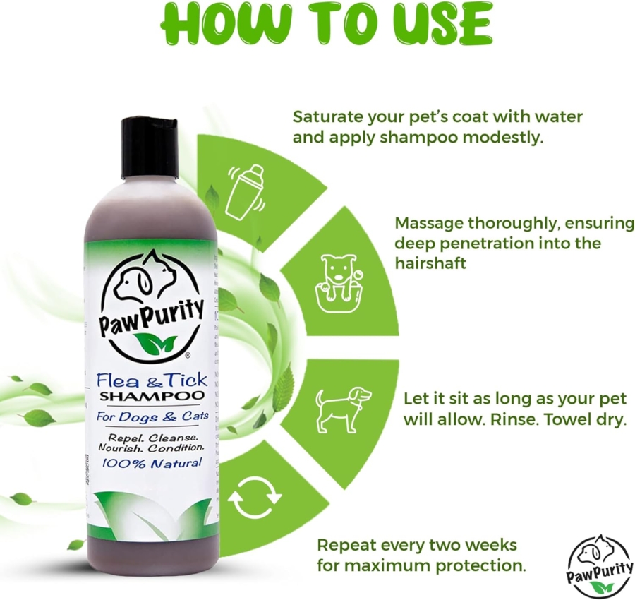 How to use PawPurity Flea & Tick Shampoo