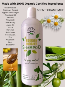 Pet shampoo is good for normal to sensitive dogs and make of 100% natural ingredients
